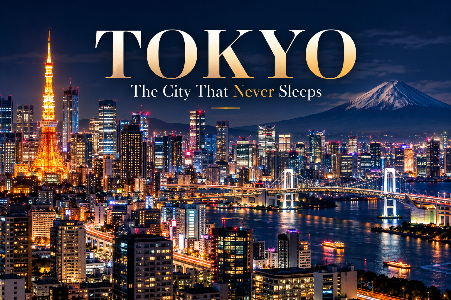 Tokyo city skyline and urban landscape